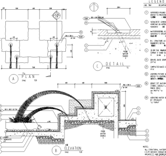 园林景观小品特色水景设计施工图