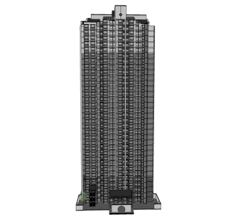 中式高层住宅楼草图大师模型下载，高层住宅楼su模型
