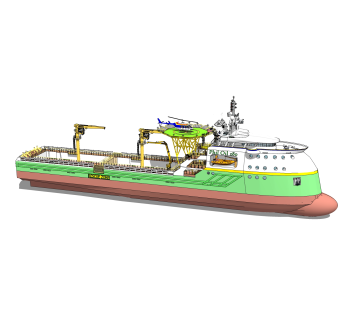 现代大型货轮skb文件模型，货船草图大师模型下载