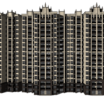 欧式公寓草图大师模型，公寓su模型下载