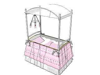 北欧<em>婴儿床</em>草图大师模型下载，<em>婴儿床</em>sketchup模型