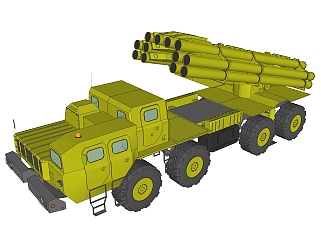 多<em>管</em>火箭炮sketchup模型，火箭炮skp模型下载