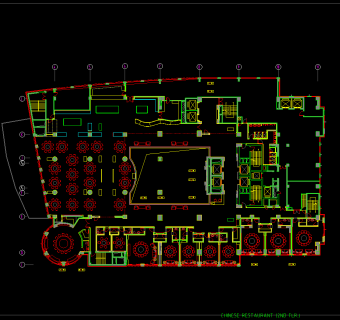 2000平米中餐厅内装设计图，中餐厅CAD建筑图纸下载