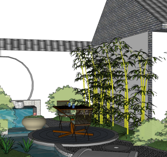中式别墅su模型下载、中式别墅草图大师模型下载