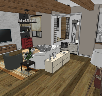 现代住宅设计su模型，住宅草图大师模型下载