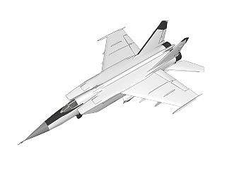 现代苏联米格-25狐蝠战斗机草图大师模型，战斗机su模型下载