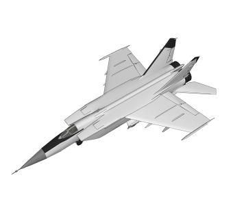 现代苏联米格-25狐蝠战斗机草图大师模型，战斗机su模型下载