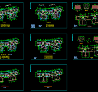 高层住宅小区建筑施工图，住宅CAD建筑图纸下载