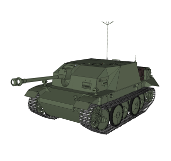 德国二号Luchs坦克草图大师模型，坦克su模型下载