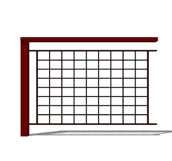 现代护栏网su模型下载、护栏网草图大师模型下载