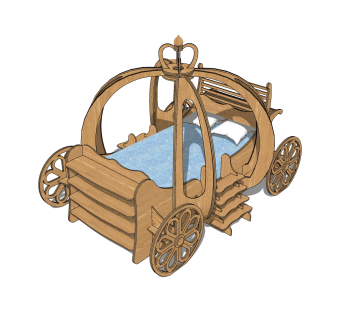 现代儿童床草图大师模型，儿童床su模型下载