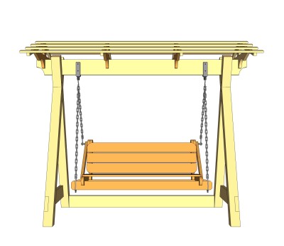 现代秋千椅skp文件下载，秋千草图大师模型
