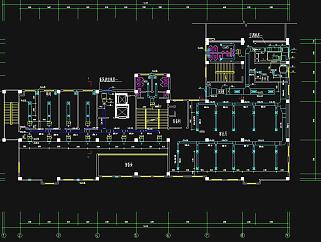 小高层综合楼建筑中央空调工程系统设计施工图，空调CAD设计图纸下载