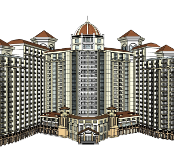 现代国际酒店草图大师模型下载、现代国际酒店su模型下载