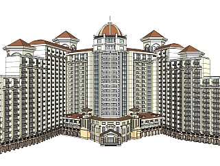 现代国际酒店草图大师模型下载、现代国际酒店su模型下载