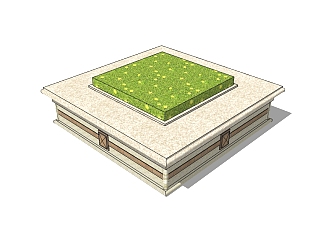 现代方形树池草图大师模型下载， 树池坐凳su模型下载