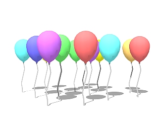 现代气球草图大师模型，气球SKP模型下载