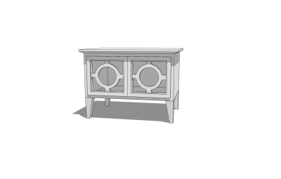 现代床头柜草图大师模型，床头柜SU模型下载