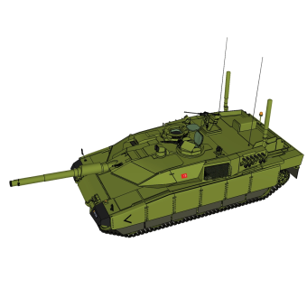土耳其ALTAY阿尔泰主战坦克草图大师模型，坦克SU模型下载
