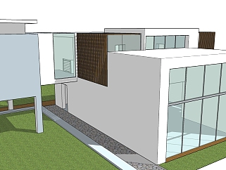约翰·海杜克 设计的白房子草图大师模型下载、白房子su模型下载