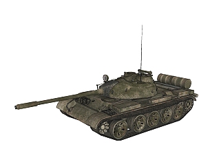 现代苏联T-55主站<em>坦克</em>sketchup模型，skb文件下载