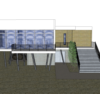 现代风格别墅草图大师模型下载，别墅SKP模型下载