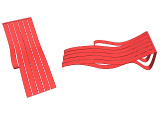 现代简约躺椅sketchup模型，<em>红色椅子</em>草图大师模型下载