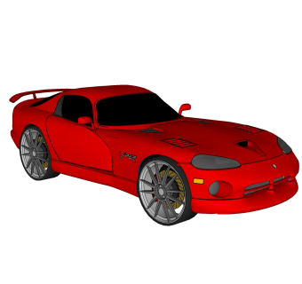 现代跑车免费su模型，现代跑车skp模型，草图大师模型素材下载