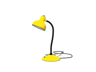 现代黄色简约台灯草图大师模型，办工桌sketchup模型下载