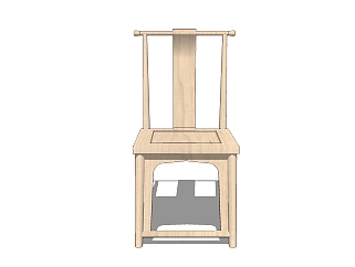 中式实木椅su模型，实木椅草图大师模型下载