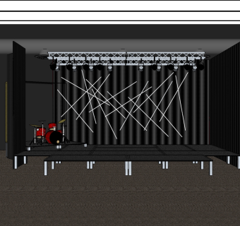现代艺术舞台草图大师模型，舞台sketchup模型下载