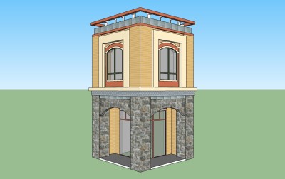 现代岗亭草图大师模型skp模型，岗亭sketchup模型skp文件分享