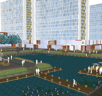 现代办公楼草图大师模型，办公楼sketchup模型免费下载