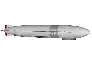 现代德国齐柏林飞艇草图大师模型，齐柏林飞艇sketchup模型下载