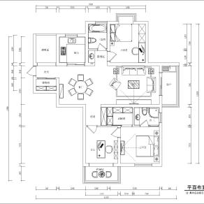 北欧住宅三室两厅户型图