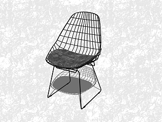 现代时尚<em>镂空</em>创意小座椅su模型，休闲单人椅草图大师...