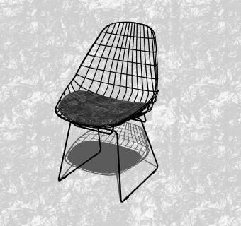 现代时尚镂空创意小座椅su模型，休闲单人椅草图大师模型下载