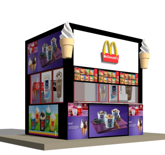 现代麦当劳快餐店免费su模型，快餐店草图大师模型下载