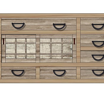 日式储物柜SU模型下载，储物柜草图大师模型sketchup模型