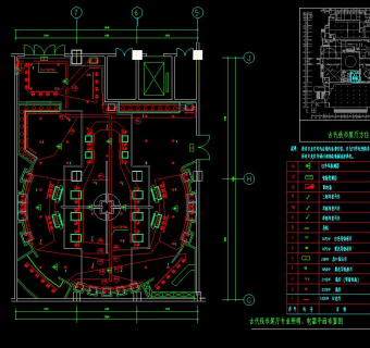 大型展馆电气图施工图CAD图纸