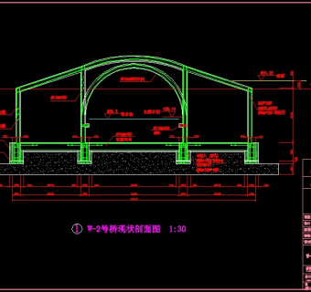 唐芙蓉园W号桥CAD施工图，桥CAD图纸下载