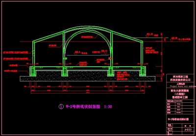 唐芙蓉园W号桥CAD施工图，桥CAD图纸下载