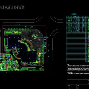 景观平面设计施工图，屋顶花园cad设计图纸下载