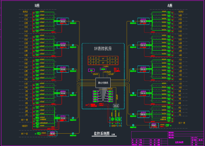 网络监控系统图模板CAD弱电智能化，网络监控系统CAD施工图纸下载