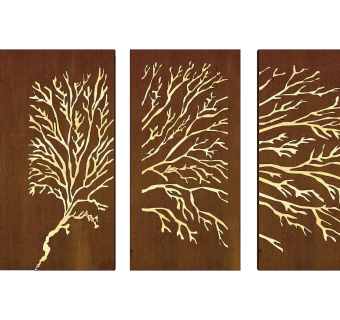 树枝图案锈板su模型，锈板草图大师模型下载