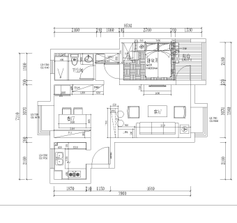 北欧一室一厅60㎡宝苑loft风格施工图CAD图纸分享