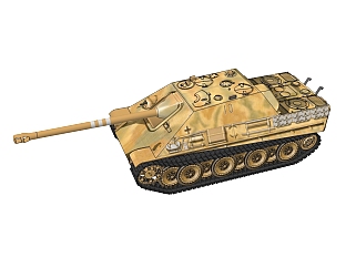德国jagdpanther猎豹坦克草图大师模型，坦克SU模型下载