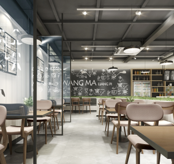 复古粤菜港式餐厅CAD施工图，餐厅CAD建筑图纸下载