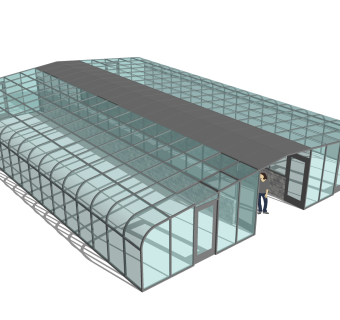 现代温室大棚草图大师模型，温室大棚sketchup模型免费下载