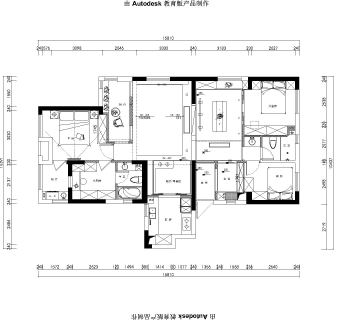 现代三室两厅120㎡施工图CAD图纸dwg文件分享
